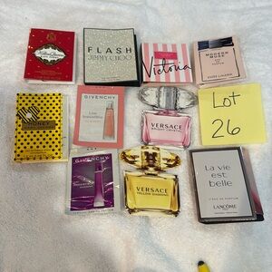10 NEW Sample Perfumes EDP EDT Jimmy Choo Givenchy Versace Lancôme Jacobs Lot 26